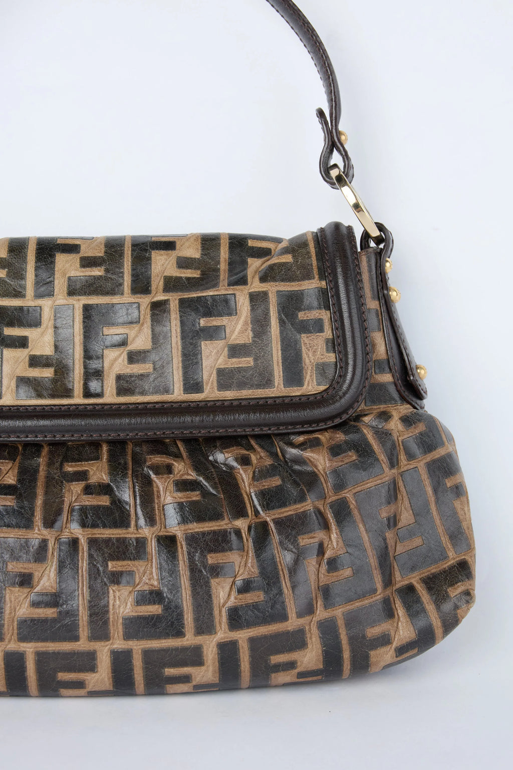 FENDI TOBACCO CANVAS ZUCCA CHEF BAG