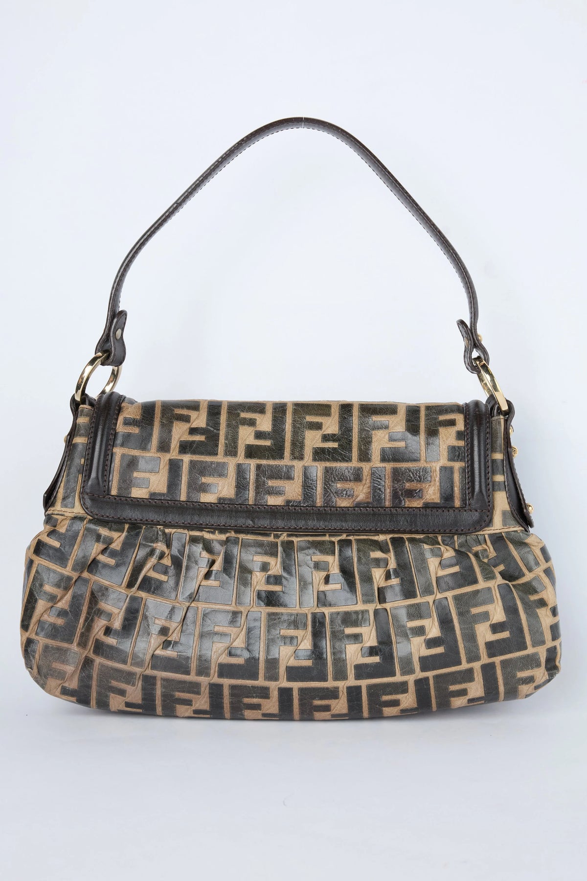 FENDI TOBACCO CANVAS ZUCCA CHEF BAG