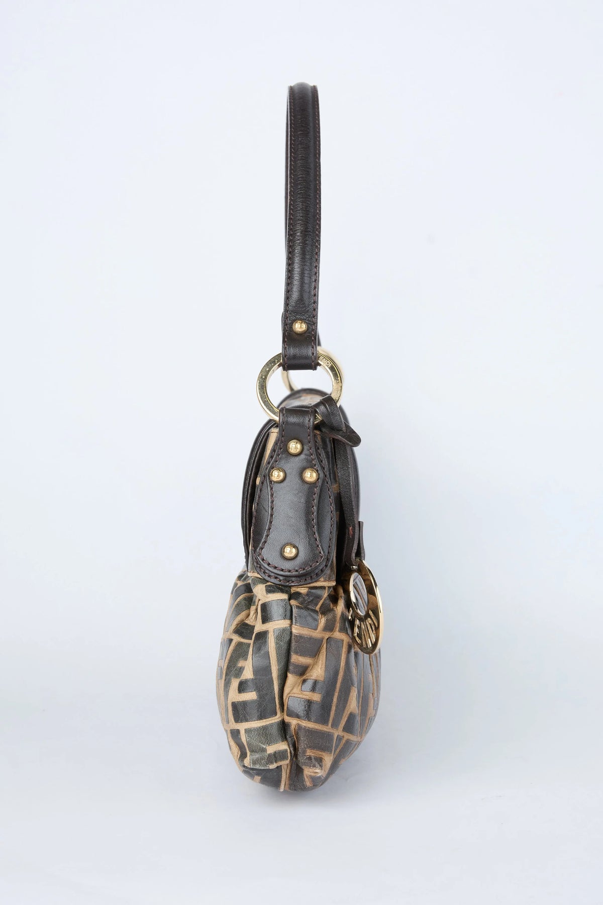 FENDI TOBACCO CANVAS ZUCCA CHEF BAG