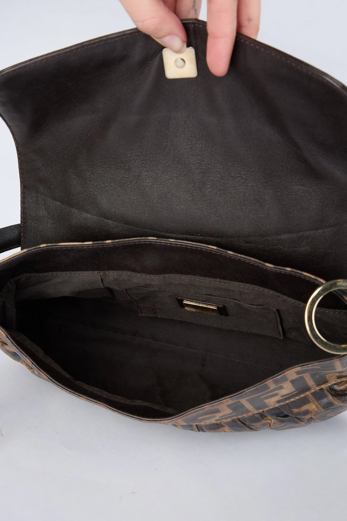 FENDI TOBACCO CANVAS ZUCCA CHEF BAG