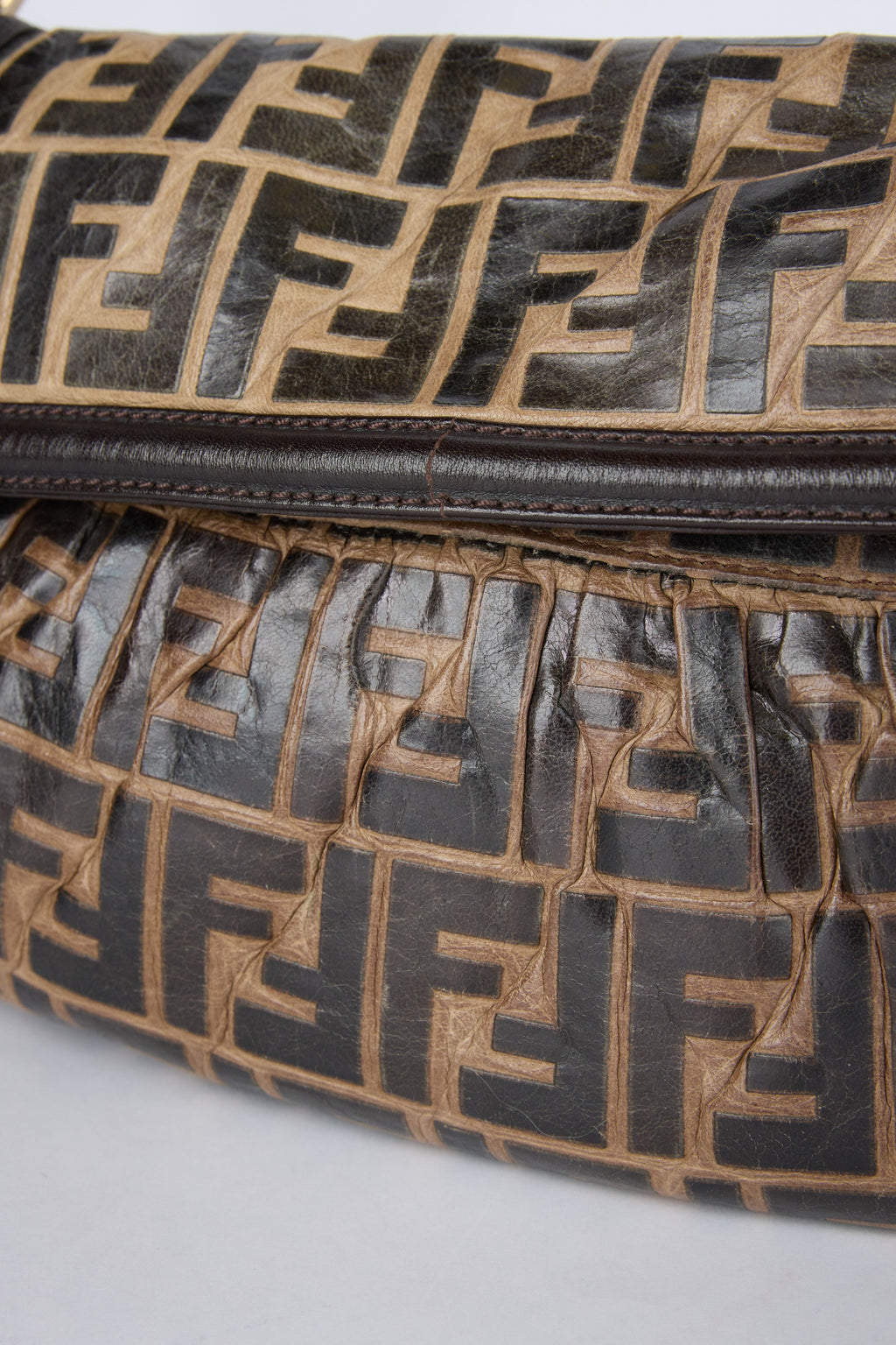 FENDI TOBACCO CANVAS ZUCCA CHEF BAG