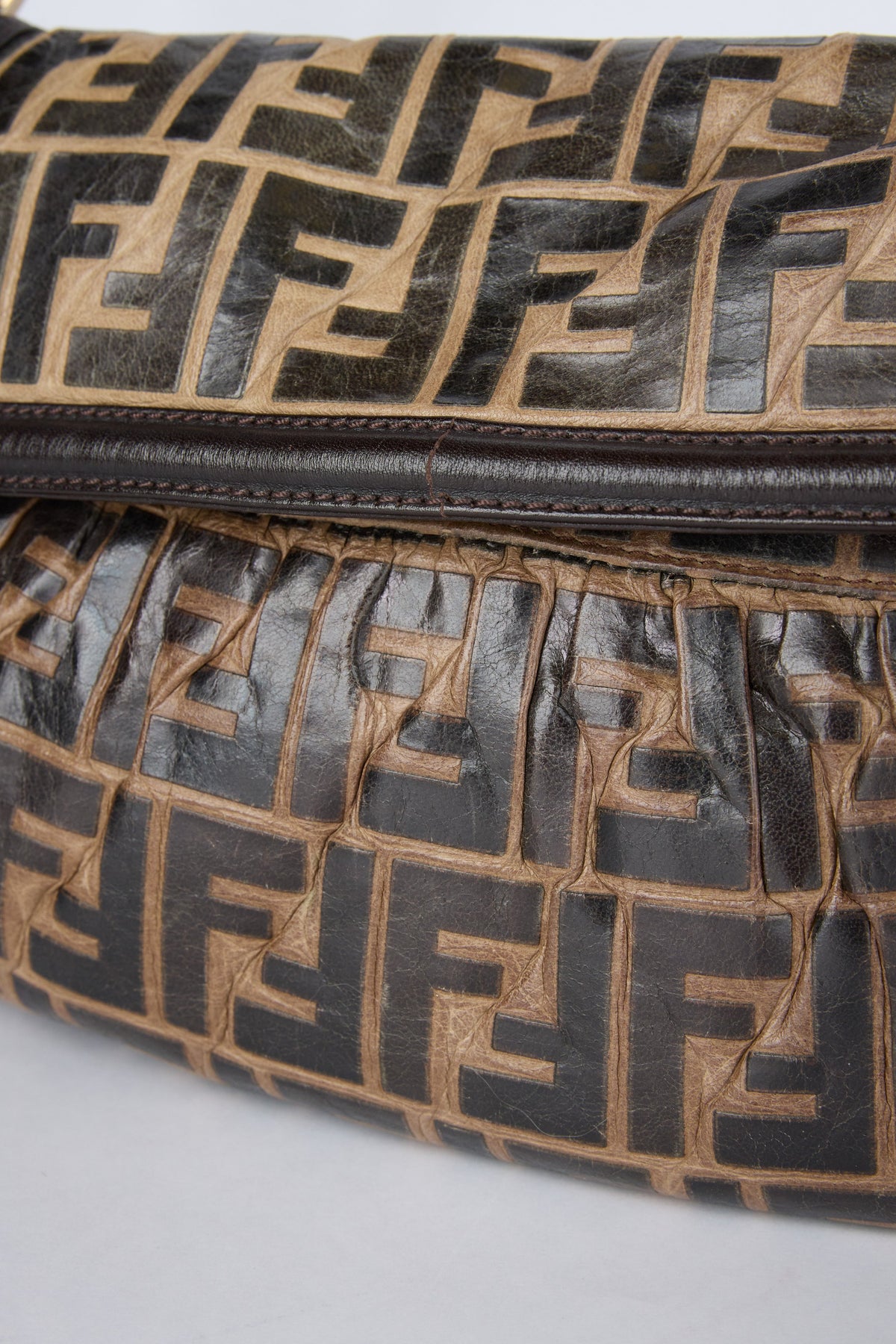FENDI TOBACCO CANVAS ZUCCA CHEF BAG