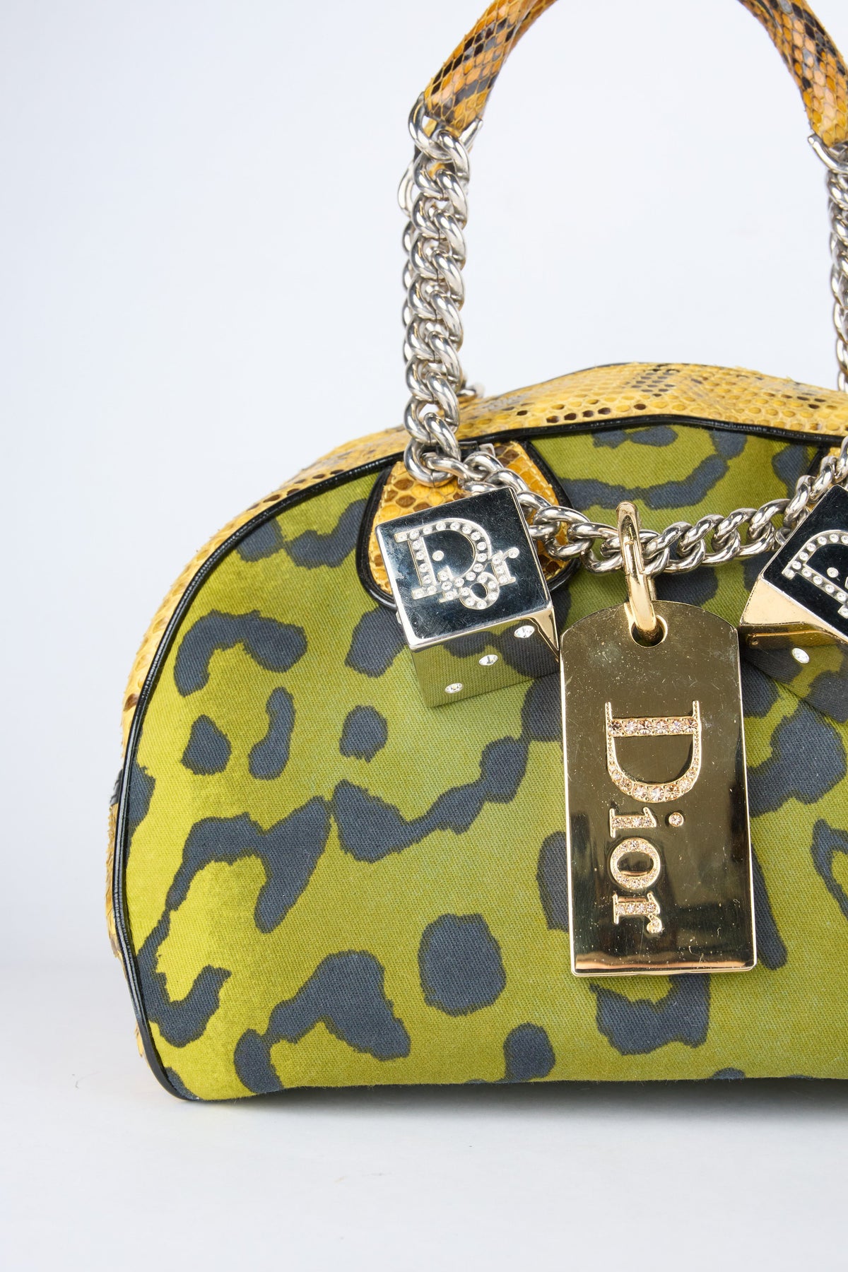 RARE DIOR GREEN LEOPARD DICE GAMBLER