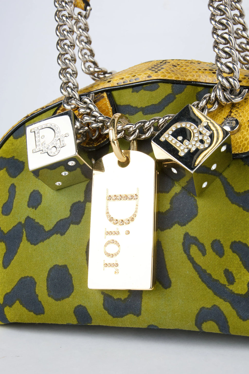 RARE DIOR GREEN LEOPARD DICE GAMBLER