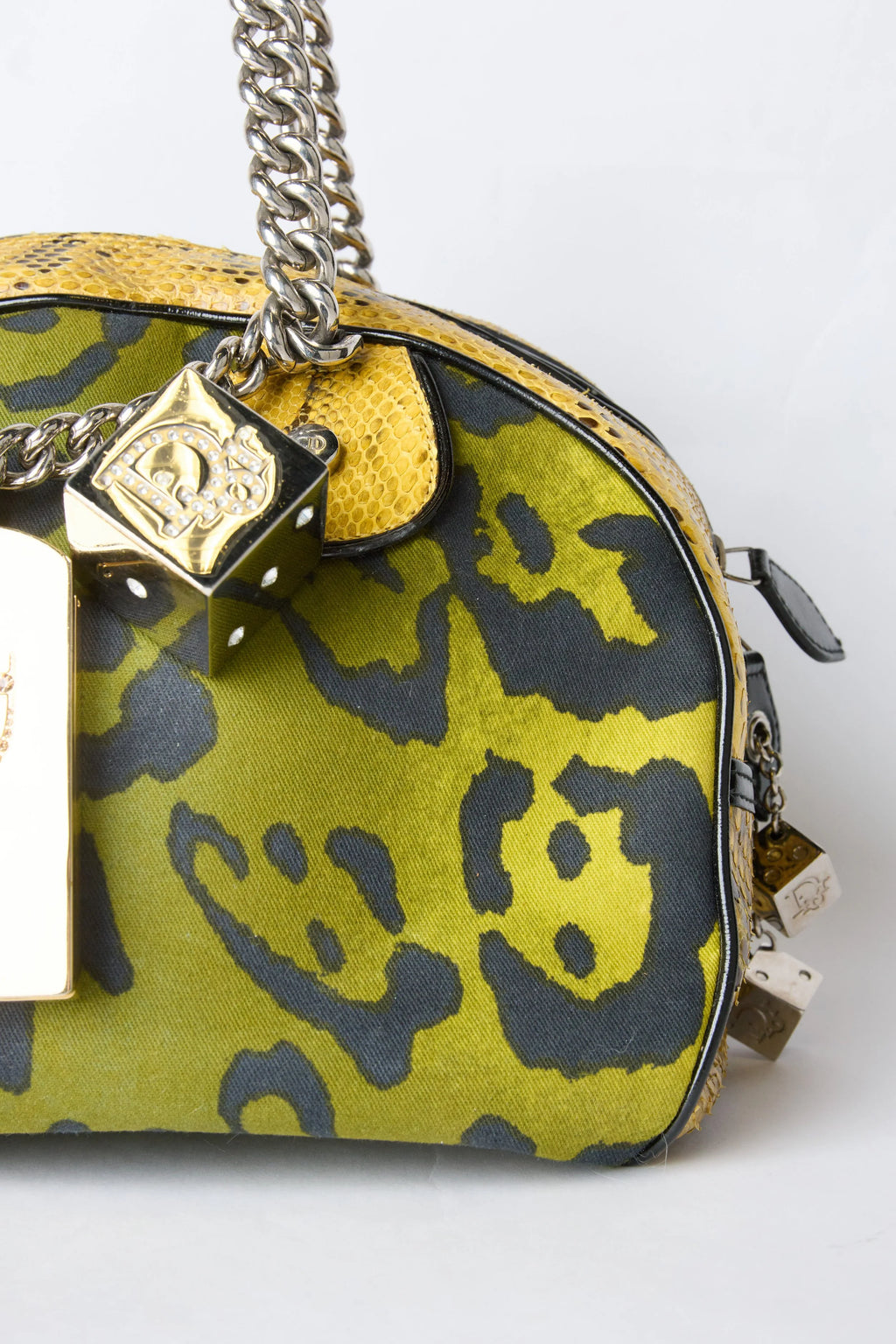 RARE DIOR GREEN LEOPARD DICE GAMBLER
