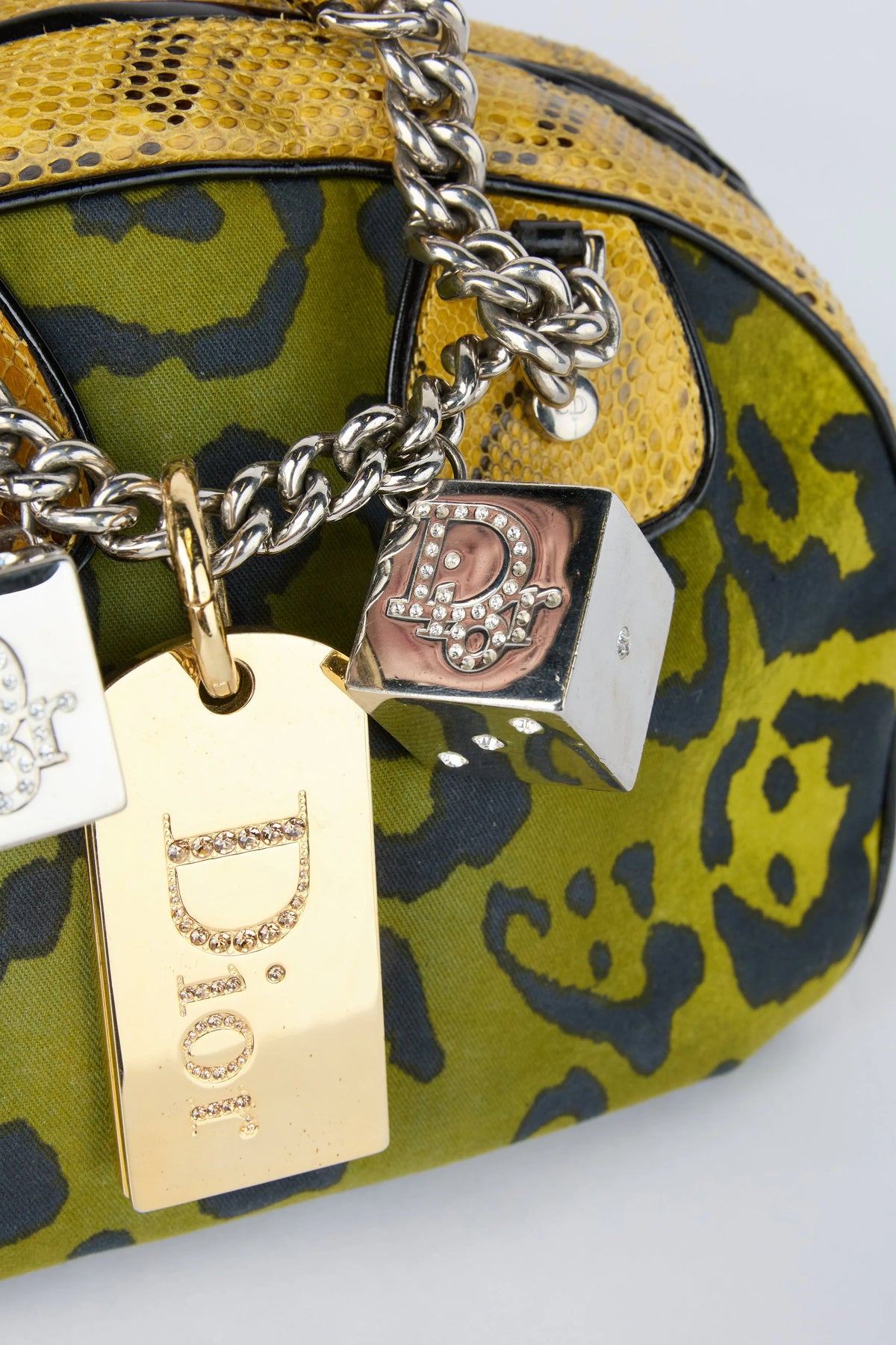 RARE DIOR GREEN LEOPARD DICE GAMBLER