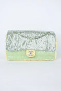 CHANEL GREEN WATERFALL SEQUIN JUMBO FLAP