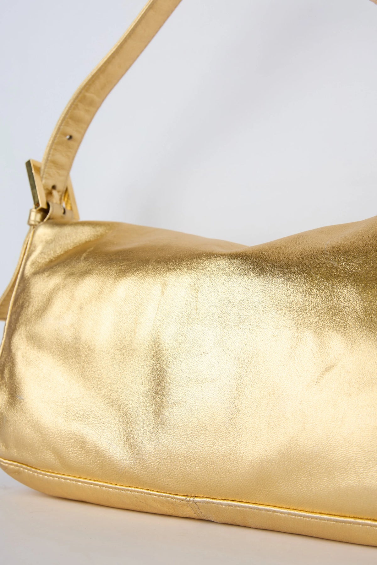 FENDI GOLD METALLIC BAGUETTE