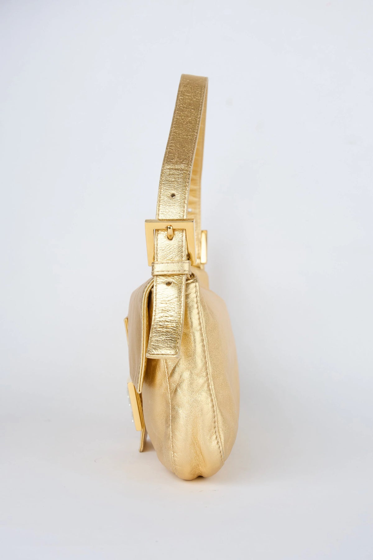 FENDI GOLD METALLIC BAGUETTE