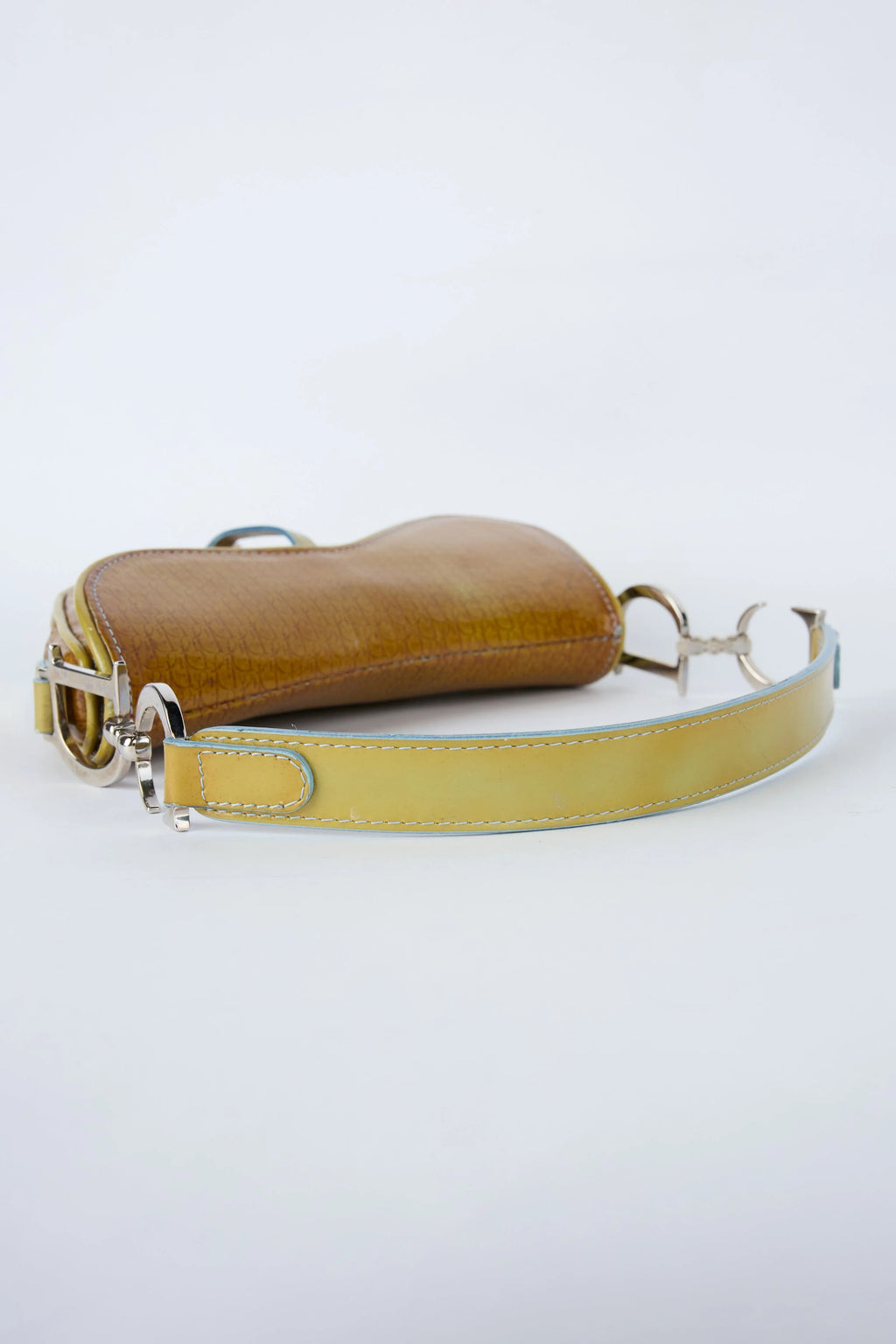 DIOR YELLOW PATENT MINI SADDLE