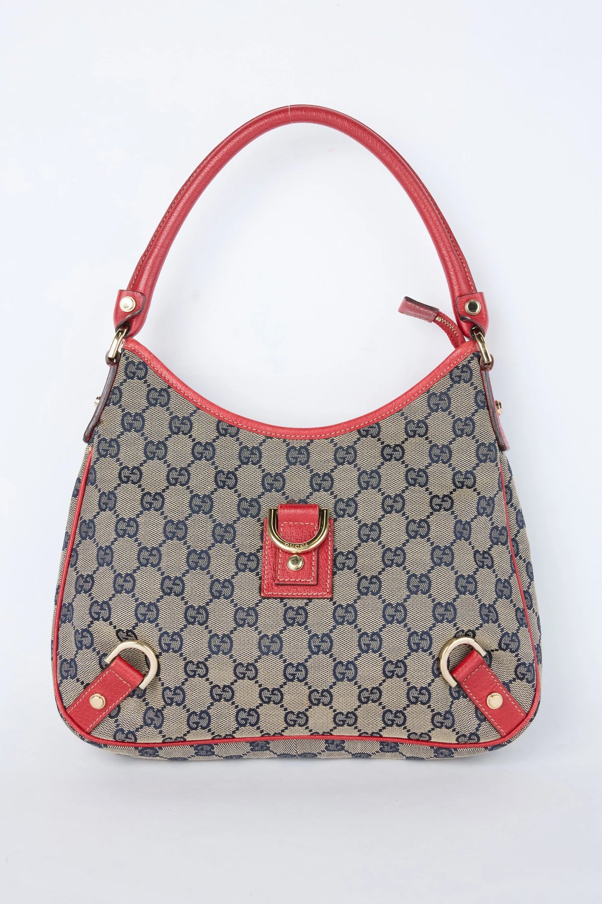GUCCI RED & GREY ABBEY D RING HOBO