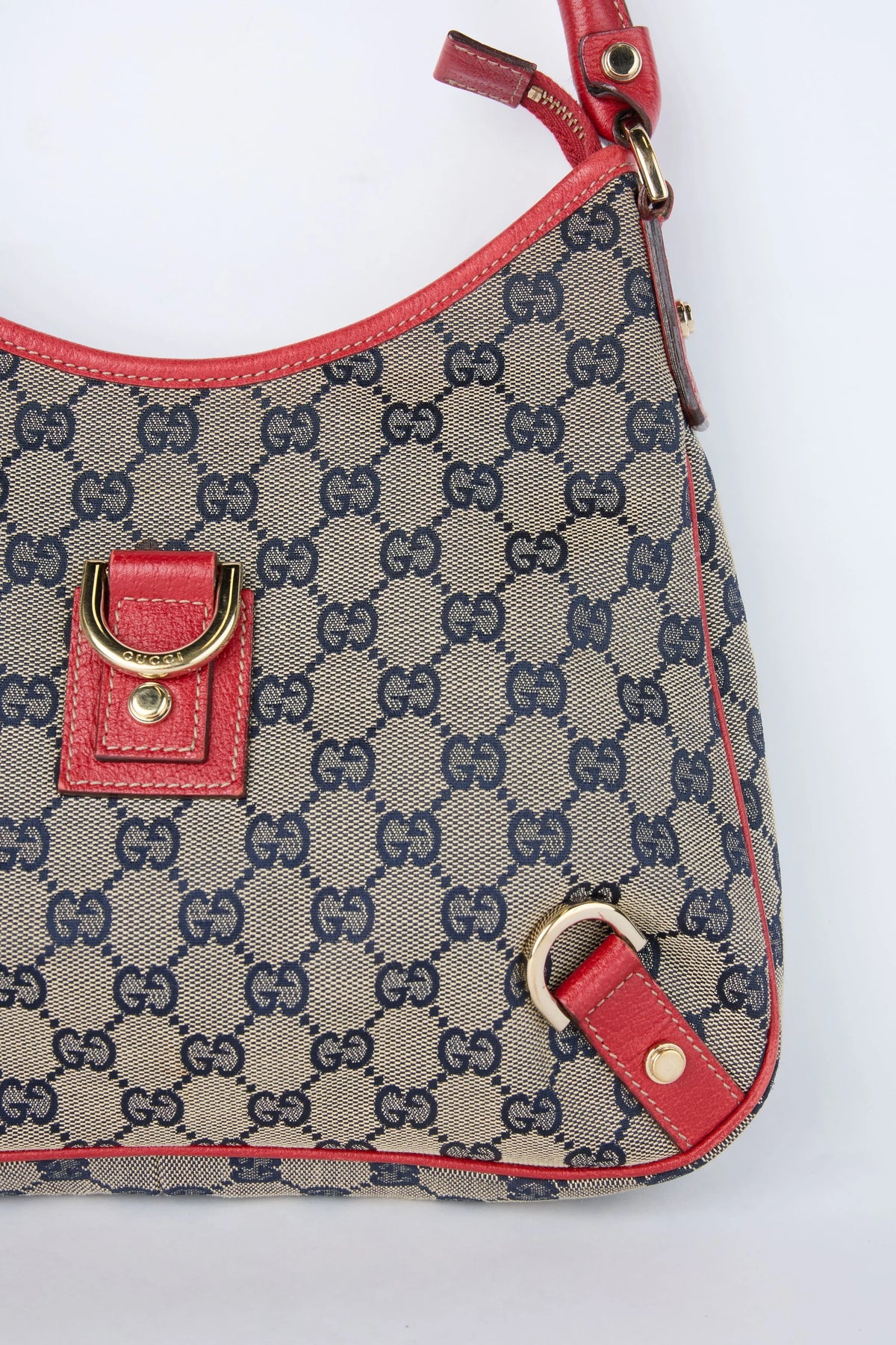 GUCCI RED & GREY ABBEY D RING HOBO