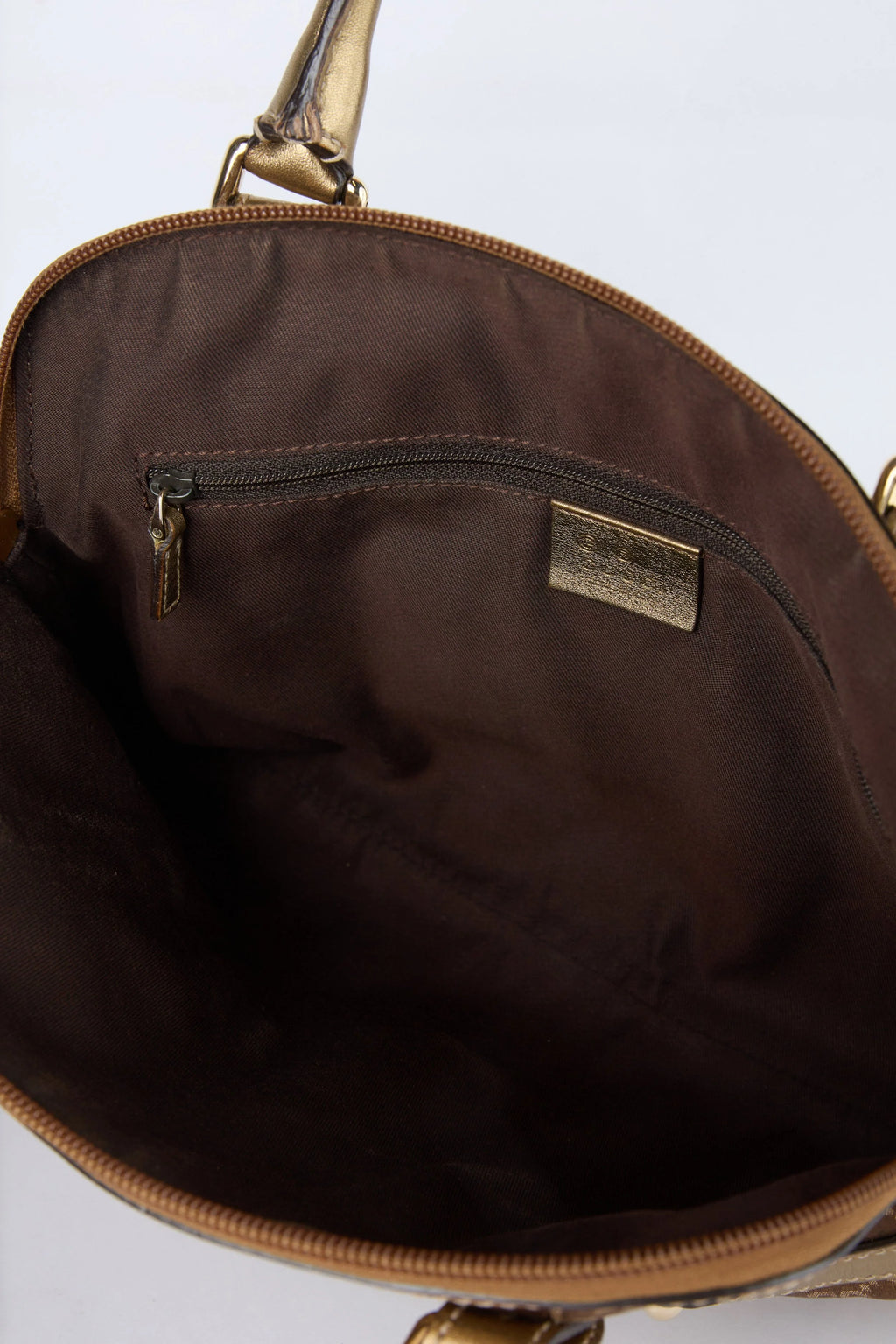 GUCCI REINS GOLD AND BROWN SHOULDER BAG