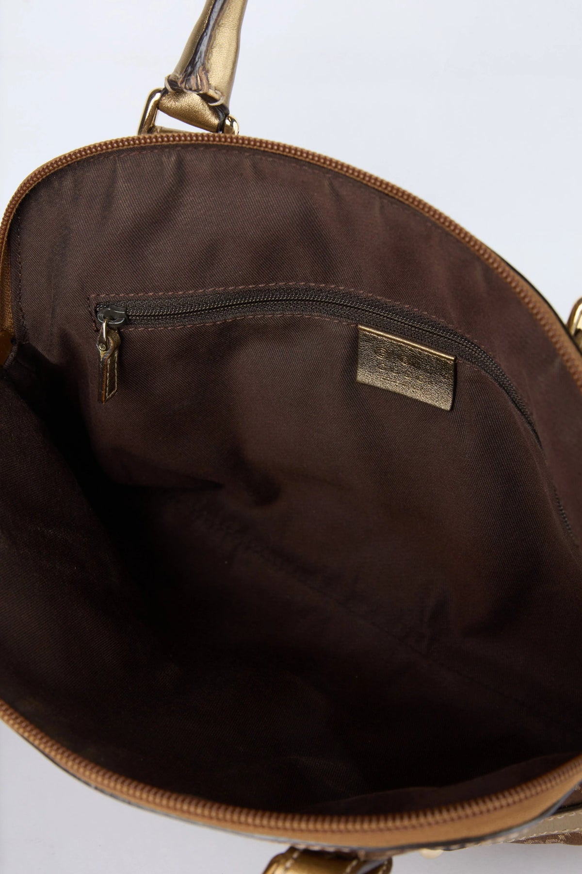 GUCCI REINS GOLD AND BROWN SHOULDER BAG