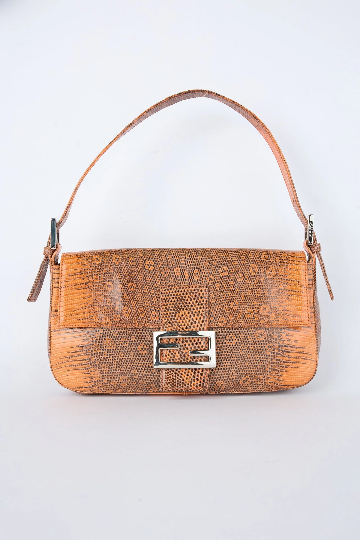FENDI ORANGE OMBRE LIZARD BAGUETTE
