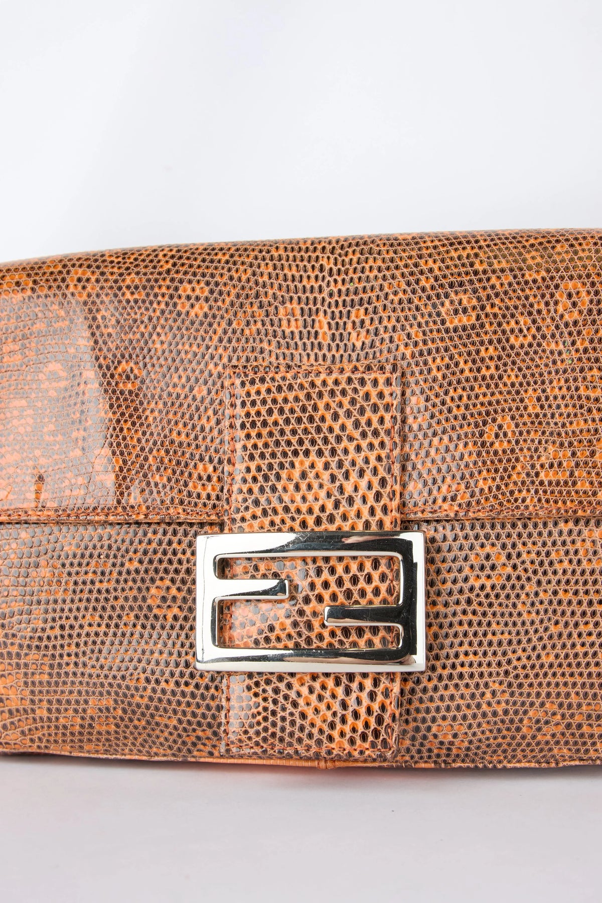 FENDI ORANGE OMBRE LIZARD BAGUETTE