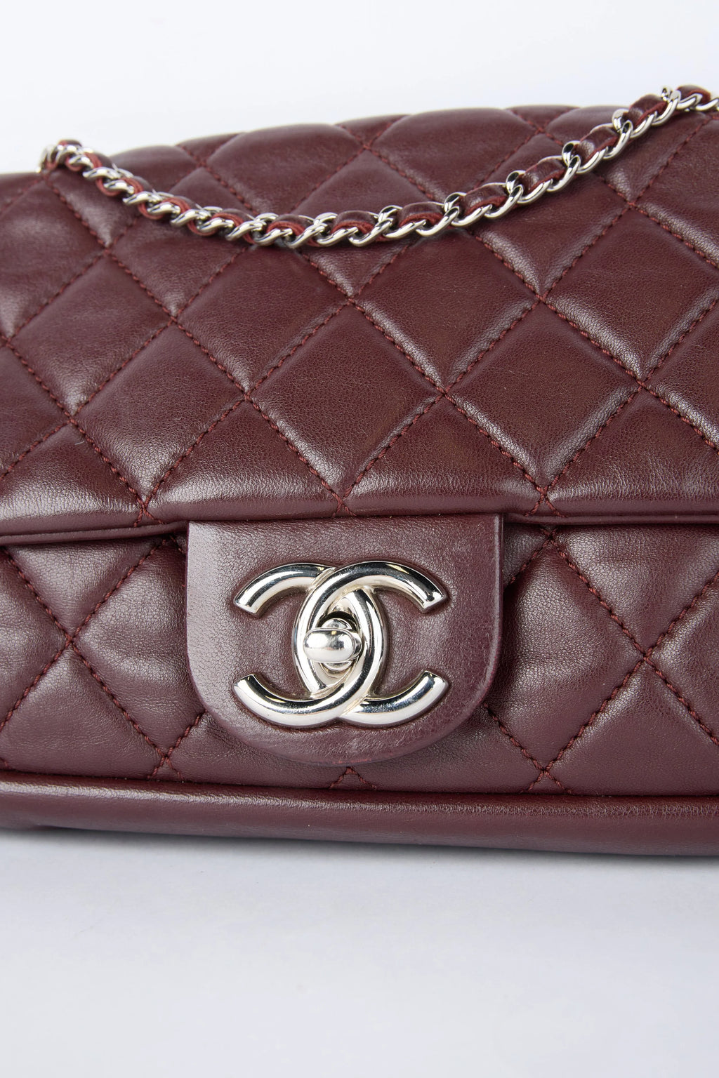 CHANEL "COCO RAIN" BURGUNDY QUILTED FLAP