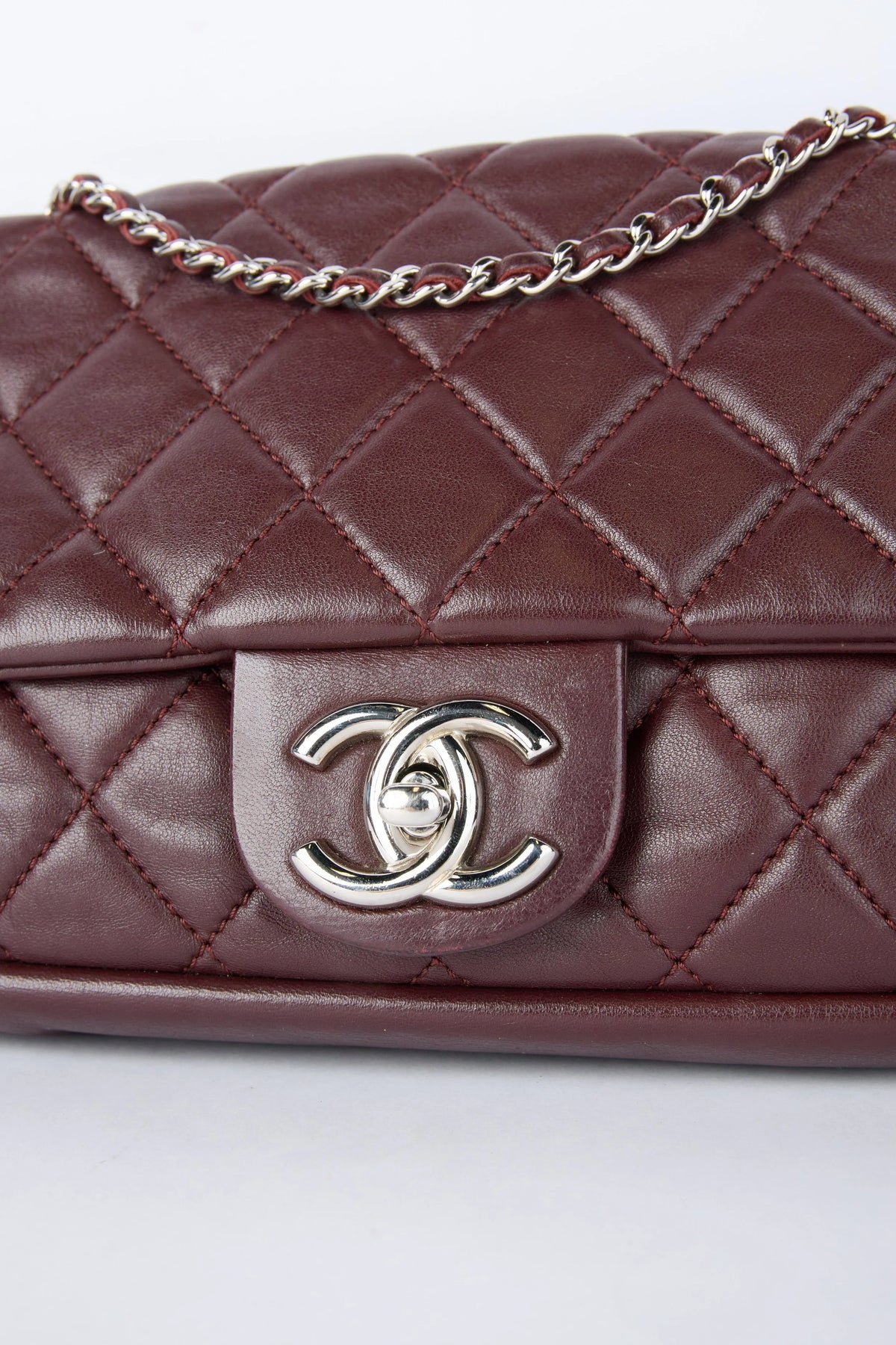 CHANEL "COCO RAIN" BURGUNDY QUILTED FLAP