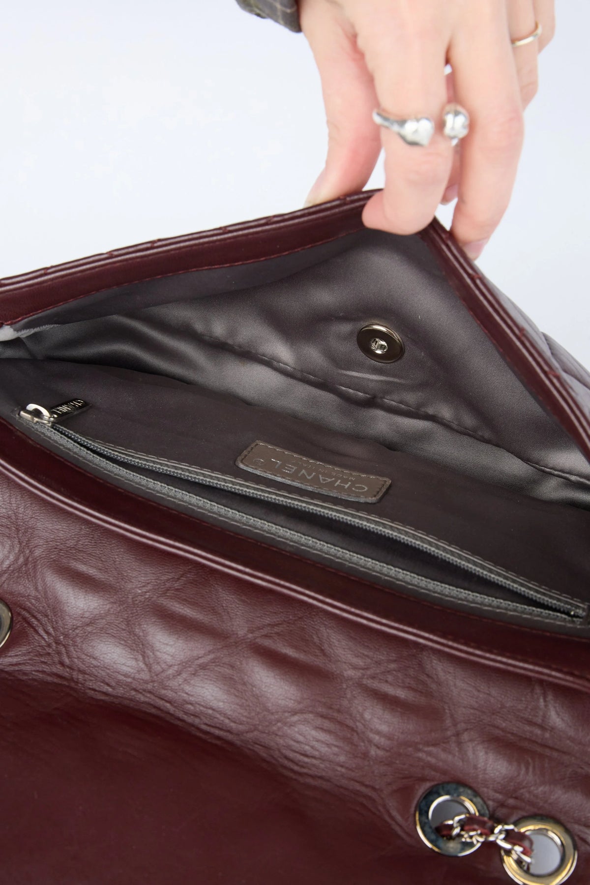 CHANEL "COCO RAIN" BURGUNDY QUILTED FLAP