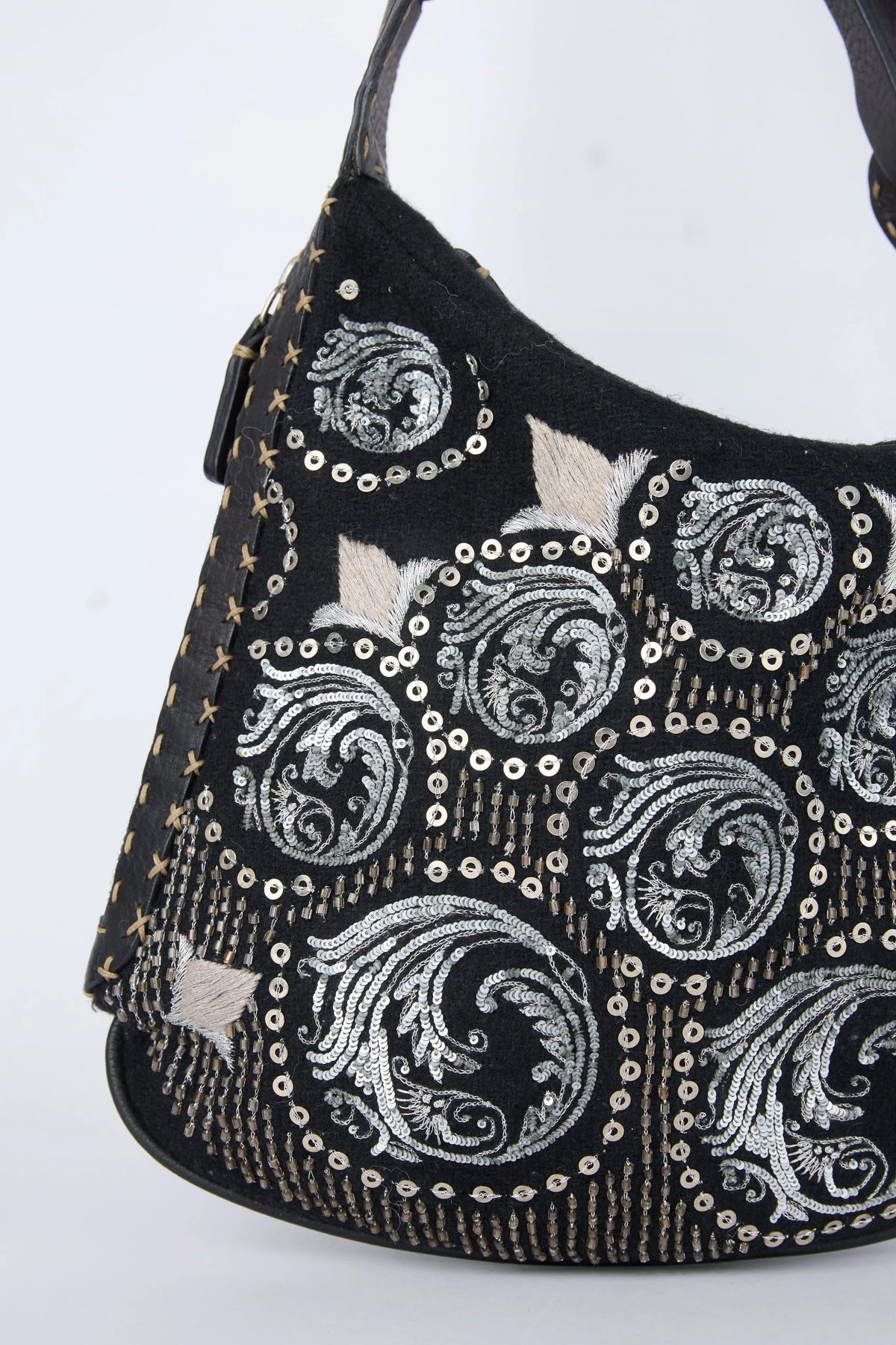FENDI EMBELLISHED OYSTER BAG