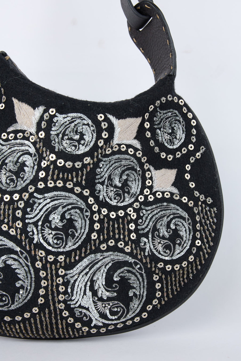 FENDI EMBELLISHED OYSTER BAG