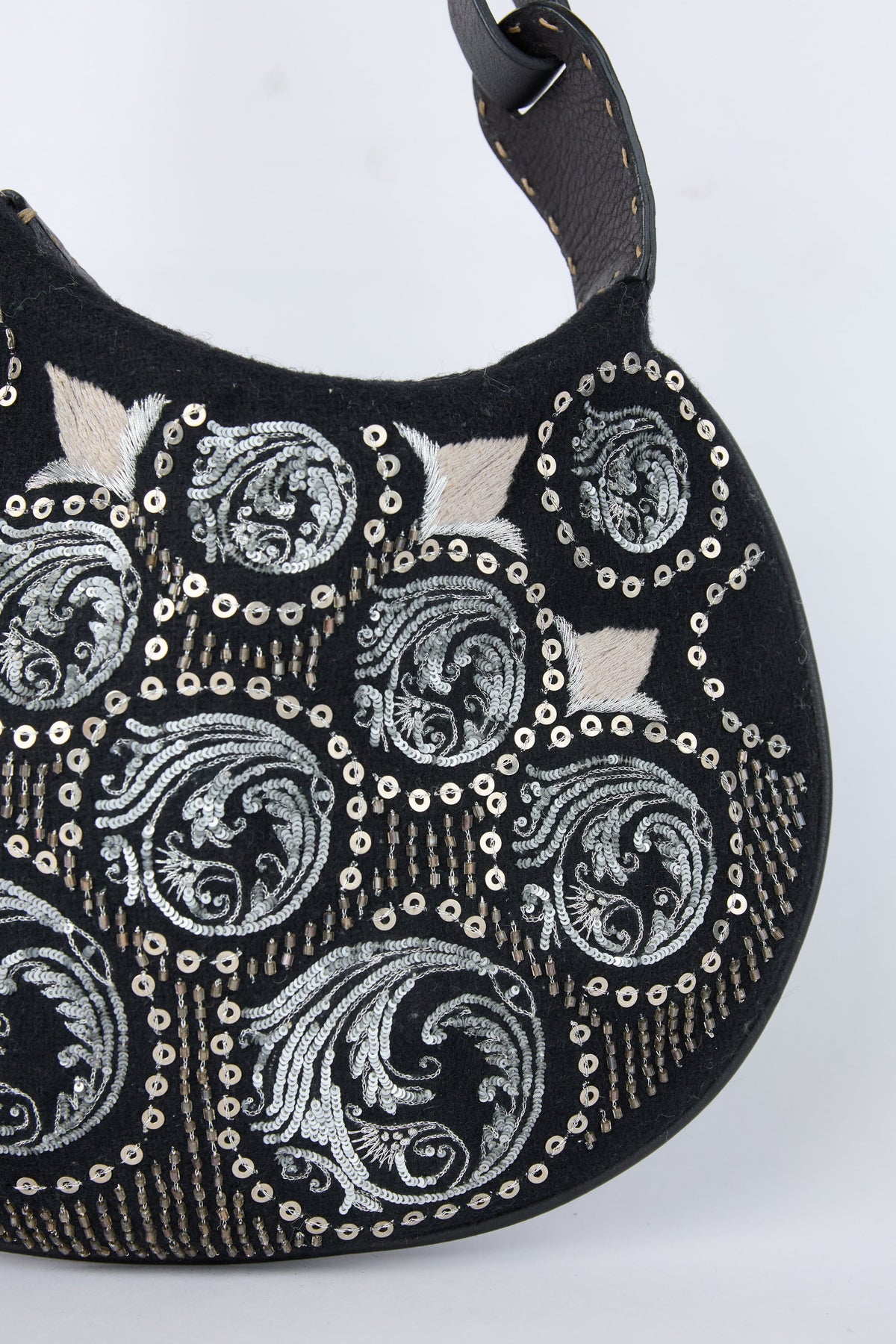 FENDI EMBELLISHED OYSTER BAG