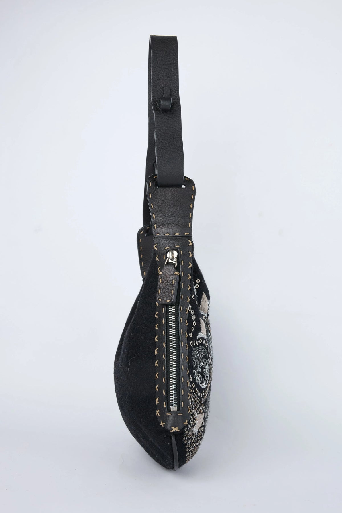 FENDI EMBELLISHED OYSTER BAG