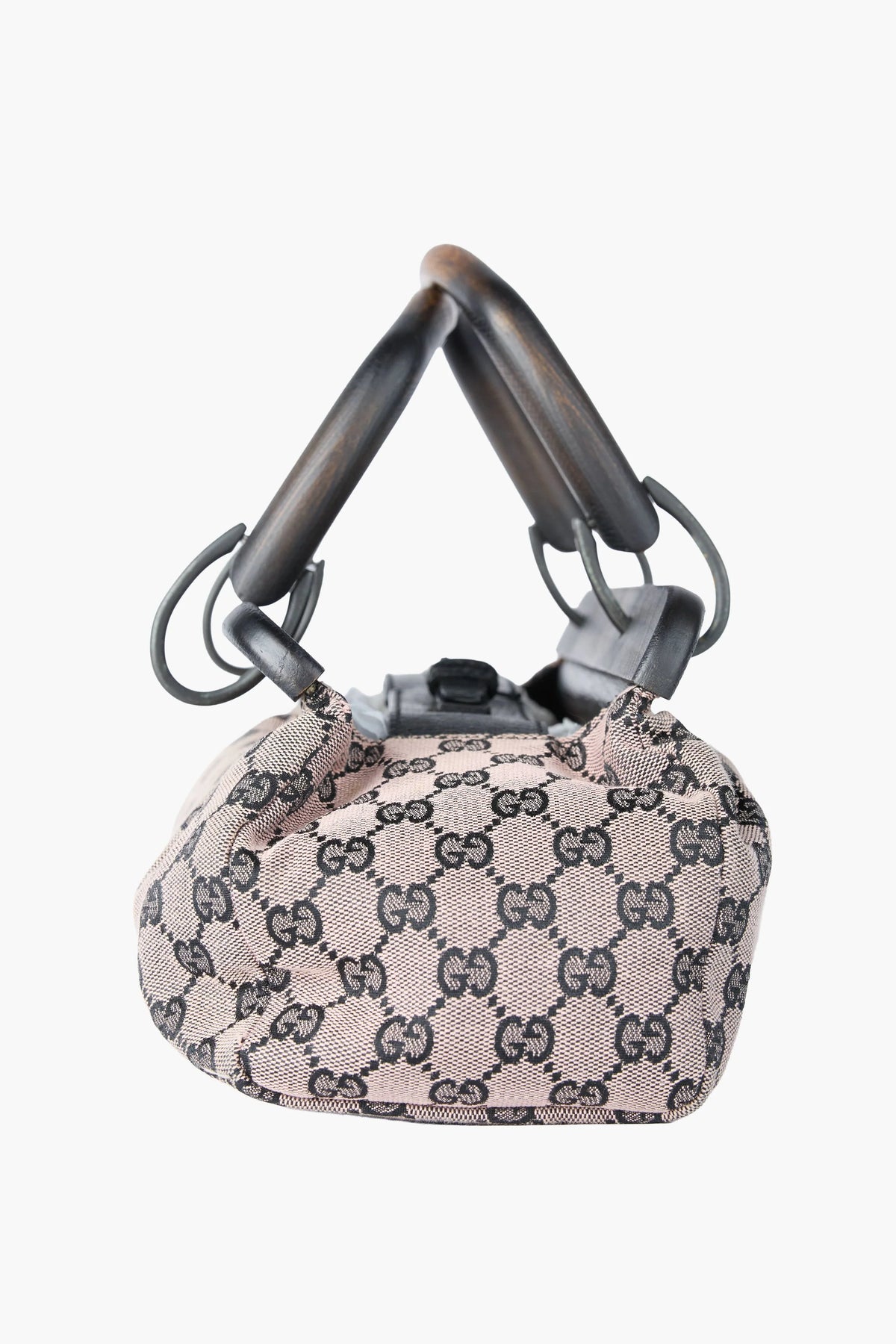 Gucci Beige & Black Wooden Handle Bag