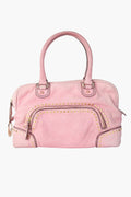 Fendi Pink Suede Studded Leather Bag
