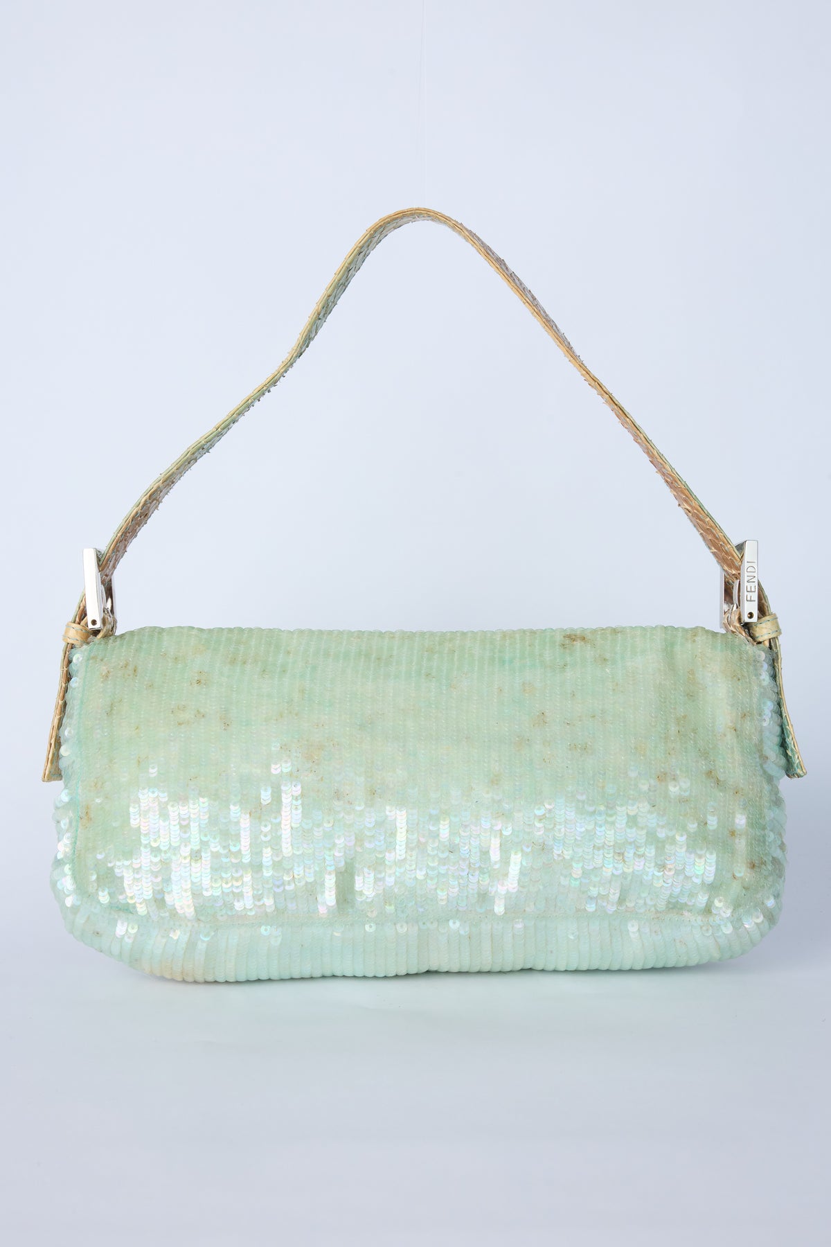 FENDI TEAL SEQUIN BAGUETTE
