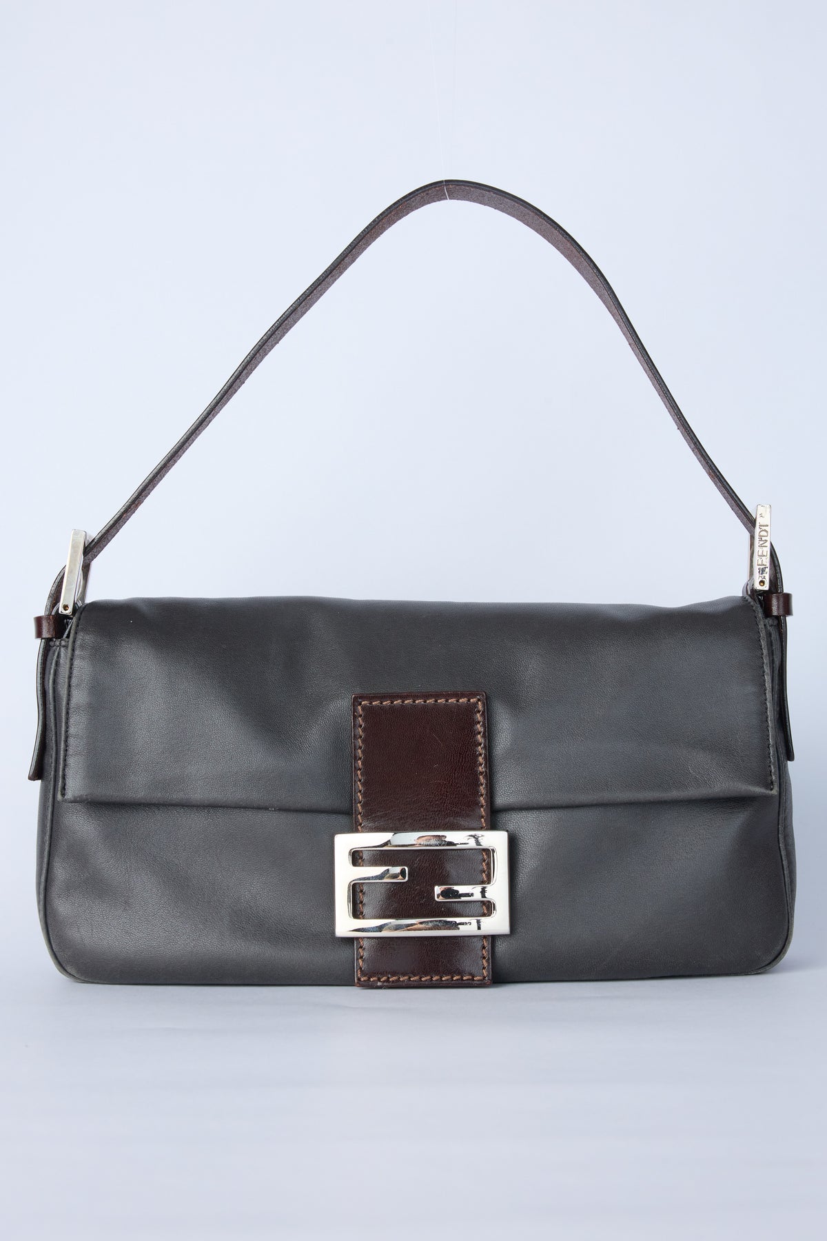 FENDI BLACK LEATHER BAGUETTE