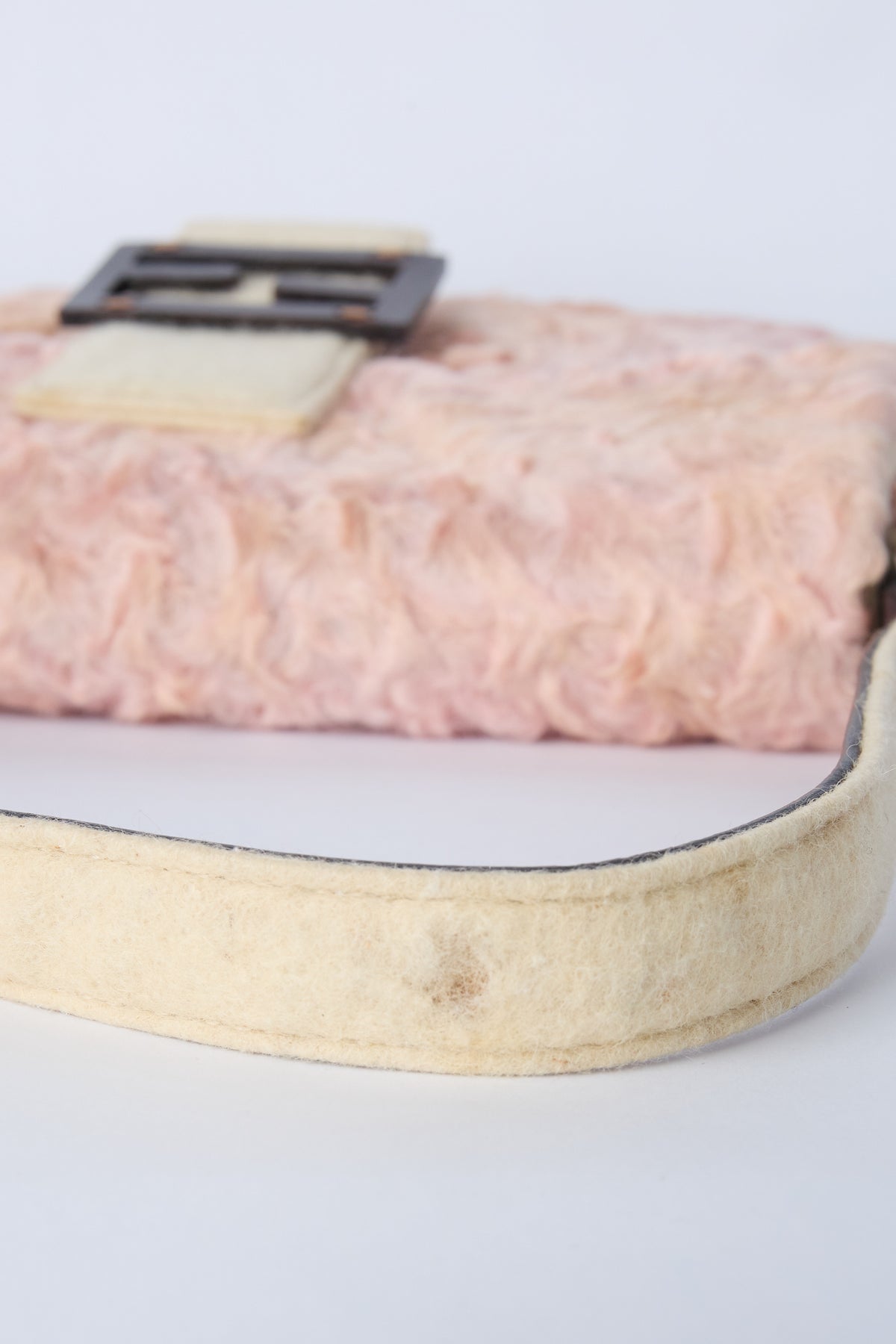 FENDI PINK & BEIGE PERSIAN LAMB BAGUETTE